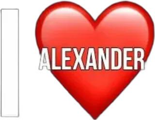 🌟 af443633 I
ALEXANDER Kocham, Serce, Imię, Aleksander, Miłość, Naklejka telegram sticker