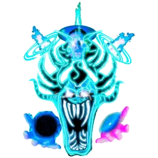 😉 271e6a98 Neon, Monster, Tentakel, Makhluk, Cahaya, Menakutkan telegram sticker