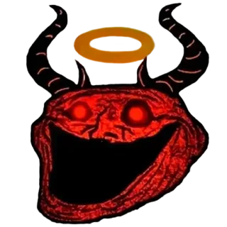 🫡 33708fe8 iblis, setan, trollface, monster, jahat, tanduk telegram sticker