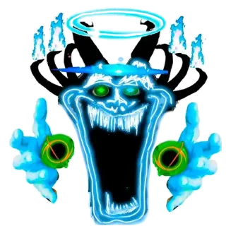 🙂 35afede9 iblis, setan, monster, jahat, seram, menakutkan, neon telegram sticker