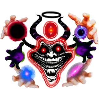 😘 4a30a7d3 setan, monster, tanduk, malaikat, iblis, jahat, menyeramkan telegram sticker