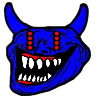 😪 ad74b218 iblis, monster, menakutkan, biru, troll, tanduk telegram sticker