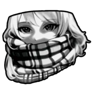 😺 e462c9dc Anime, Gadis, Syal, Mata, Musim dingin telegram sticker