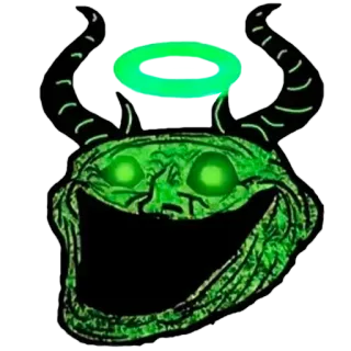 😀 fa0af9cb Troll, Meme, Iblis, Halo, Hijau telegram sticker