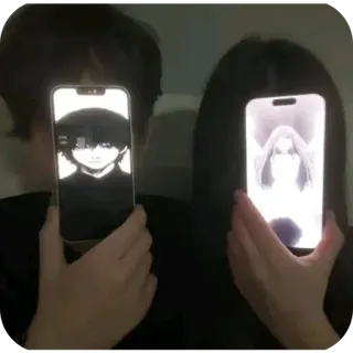 💋 7f222d0b Аниме, Телефон, Портрет, Манга, Мультфильм, Иллюстрация whatsapp sticker