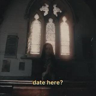 🙏 08166015 date here? date, church, romantic, question, meme telegram sticker