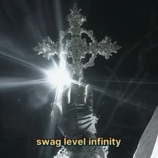 🙏 17cf6f57 swag level infinity swag, cross, hand, bling, religious, shiny telegram sticker