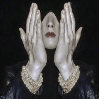 🙌 235d8682 portrait, hands, scary, creepy, face, dark, art telegram sticker