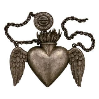 💙 795c9dd5 heart, sacred heart, wings, religious, flame, symbol, love telegram sticker