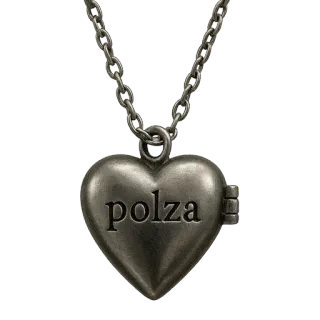 💙 9ea2e0f1 polza necklace, heart, jewelry, locket, silver, polza telegram sticker