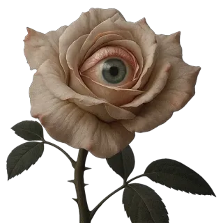🥀 b15beeef rose, eye, flower, creepy, weird, surreal, floral, botanical telegram sticker