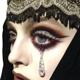 👀 b83b1088 makeup, beauty, eye makeup, glamour, tears, eyelashes, cosmetics, rhinestones telegram sticker