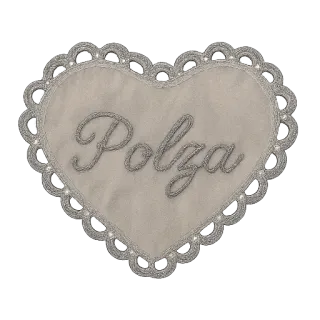 🤍 fd405f5b Polza heart, embroidered, name, lace, handmade, personalized telegram sticker