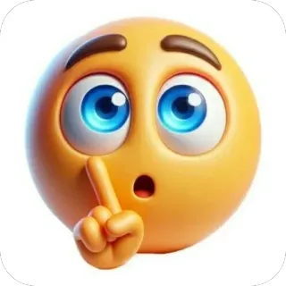 😮 1952f233 emoji, shush, silence, finger, shhh, expression telegram sticker