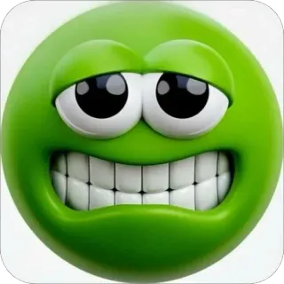 🤢 2aaf79fa emoji, smile, green, cartoon telegram sticker