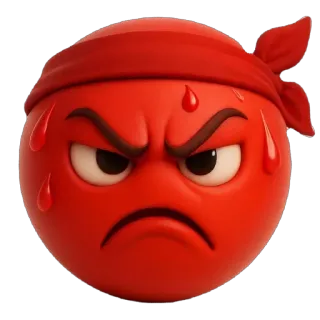 😡 707ecc1a angry, emoji, red, sweat, frustration, mad telegram sticker
