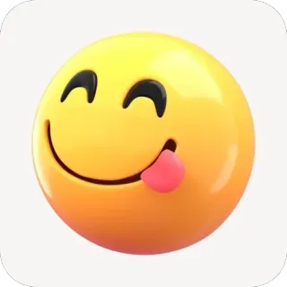 😋 becc1b19 emoji, smiley face, tongue, happy, fun telegram sticker