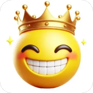 🤑 f254ca0e emoji, king, crown, smiling, happy telegram sticker