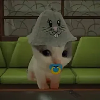 😊 35ad2d77 gato, gatito, chupete, animal, lindo, sombrero, mascota whatsapp sticker