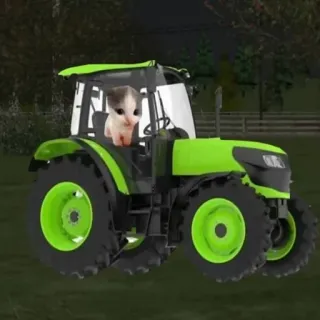 😏 5ee163f4 gato, tractor, gatito, animal, vehículo, granja, agricultura whatsapp sticker