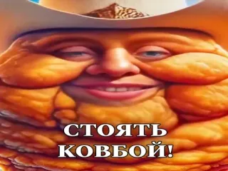 ✋ eb1c92c2 стоять КОВБОЙ! 牛仔, 搞笑, 西部, 俄语, 贴纸 telegram sticker