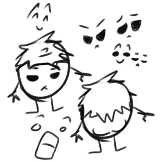 🎨 959f1558 Мультфильм, Персонаж, Каракули, Эскиз, Эмо telegram sticker