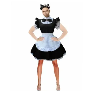 👗 f8c63d8b мужчина, костюм горничной, кроссдрессинг, кошачьи уши, каблуки, платье telegram sticker