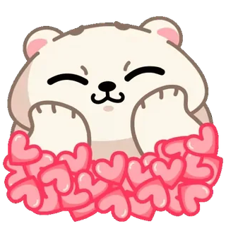 😍 0d109218 медведь, сердечки, милый, животное, любовь, мультфильм, иллюстрация telegram sticker