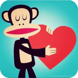 ❤ 3dbb2aec Paul Frank Monkey paul frank, обезьяна, мультфильм, сердце, любовь, милый telegram sticker