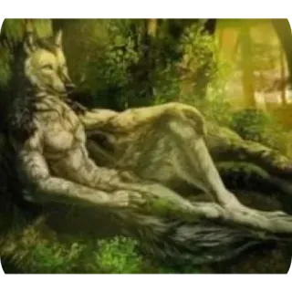 ❤ 4c6fea6b Антро, Волк, Существо, Природа, Лес, Гуманоид, Гибрид telegram sticker