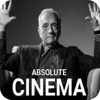 👏 8750212b ABSOLUTE CINEMA кино, фильм, фильм, режиссер, абсолютный, Мартин Скорсезе, Скорсезе telegram sticker
