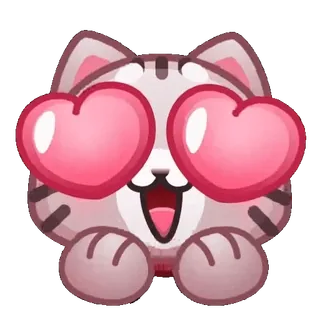 🥰 9f67fa8f кот, любовь, глаза-сердечки, животное, милый, наклейка telegram sticker