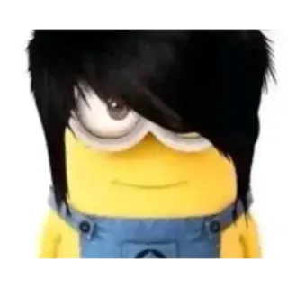 🙂 af7fae42 Minion Миньон, Гадкий я, Мультфильм, Анимационный персонаж, Смешной, Эмо, Прическа telegram sticker