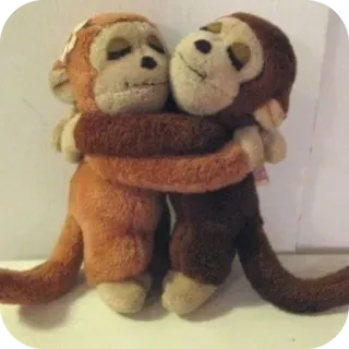 ❤ d87ef5c8 обезьяна, плюшевый, мягкая игрушка, объятие, дружба, игрушка telegram sticker