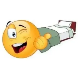 😉 eef36d6d Эмодзи, Сонный, Кровать, Уставший, Подмигивающий, Счастливый telegram sticker