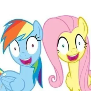 😀 3219e1db Rainbow Dash, Fluttershy My Little Pony my little pony, kartun, persahabatan, Rainbow Dash, Fluttershy telegram sticker