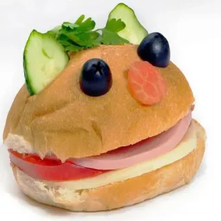 🍔 8d57b5fe sandwich, makanan, imut, kreatif, sehat, makan siang telegram sticker