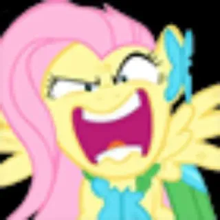 🤬 c561ec86 Fluttershy My Little Pony Fluttershy, My Little Pony, Kartun, Marah, Poni, Ekspresi telegram sticker