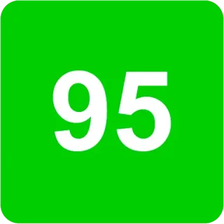 🟩 0f07f30d 95 number, green, 95, numeric whatsapp sticker