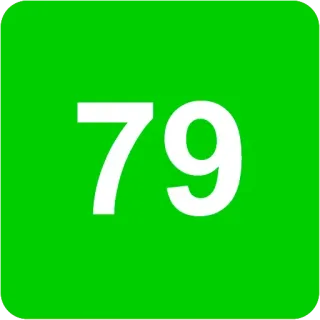 🟩 5e071564 79 number, green, 79, sign whatsapp sticker