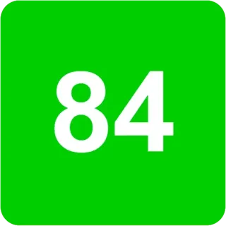 🟩 697faa71 84 number, green, 84 whatsapp sticker