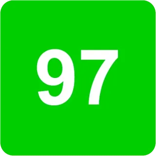 🟩 7be4d31b 97 number, 97, green whatsapp sticker
