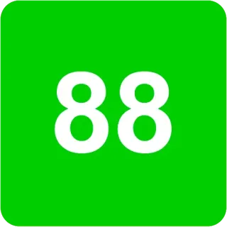 🟩 82200b04 88 number, green, 88, numeric whatsapp sticker