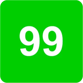 🟩 8f2bbbbb 99 number, 99, green, square whatsapp sticker