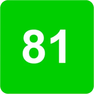 🟩 92f22b14 81 number, green, 81 whatsapp sticker