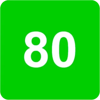 🟩 d85d0a39 80 number, green, eighty whatsapp sticker
