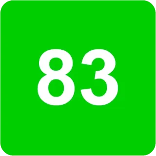 🟩 eeb96730 83 number, green, white, 83 whatsapp sticker