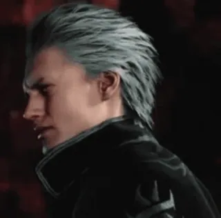 😐 80aaf977 Vergil Devil May Cry jeu vidéo, personnage, Vergil, Devil May Cry, animé, cheveux gris, homme telegram sticker