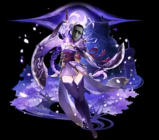 👿 e4eb5de4 动漫, 角色, 紫色, 剑, 幻想 telegram sticker