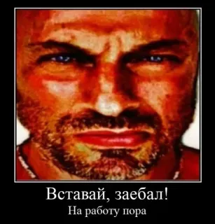 🤬 66c2b242 Вставай, заебал!
На работу пора man, meme, wake up, work, angry telegram sticker